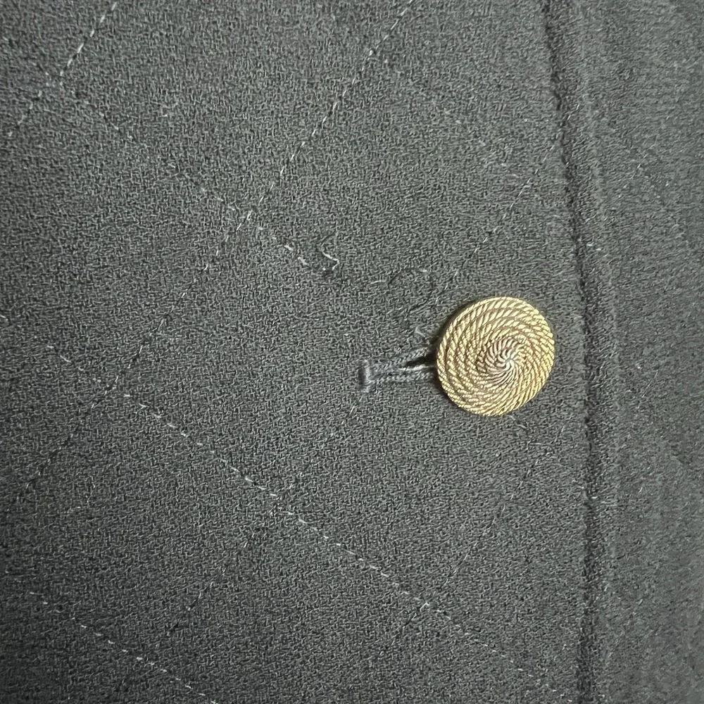 VTG Jaeger Jacket/Blazer SZ 12 BLK Quilted Retro Classic Cropped Button Up - Picture 7 of 13